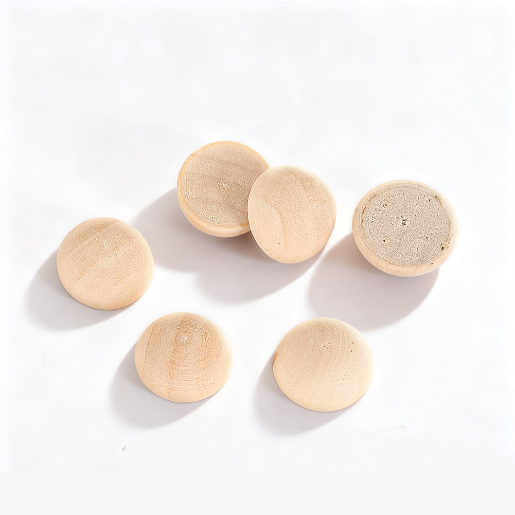 Craft Embellishment - 120pcs 15mm Half Wood Balls Unfinished