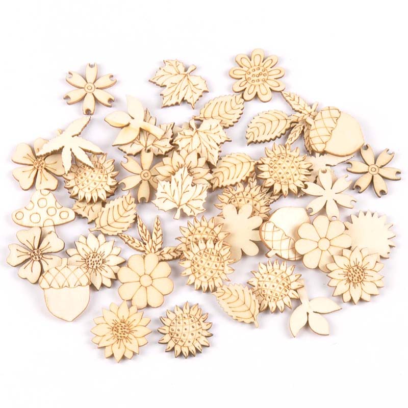 30Pcs 25-30mm Wood DIY Accesso - Embellish Craft 评论和价格