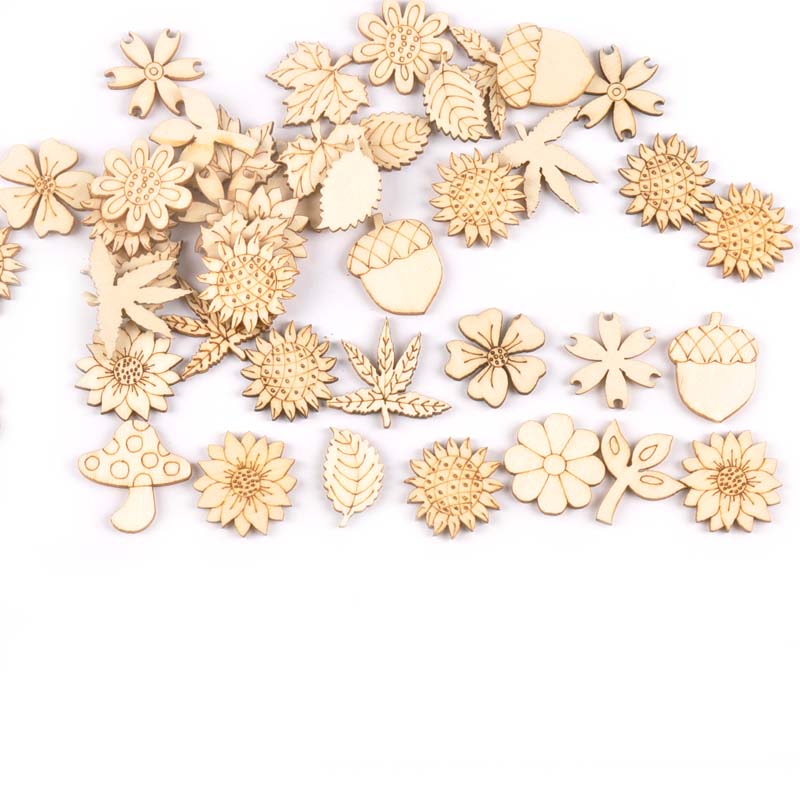 30Pcs 25-30mm Wood DIY Accesso - Embellish Craft 评论和价格