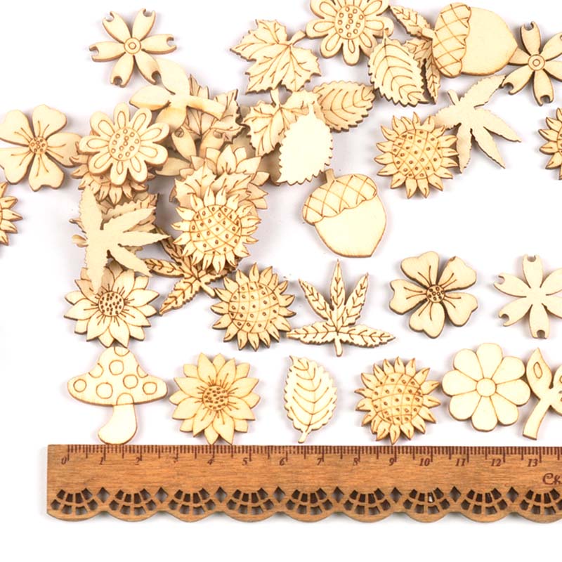30Pcs 25-30mm Wood DIY Accesso - Embellish Craft 评论和价格