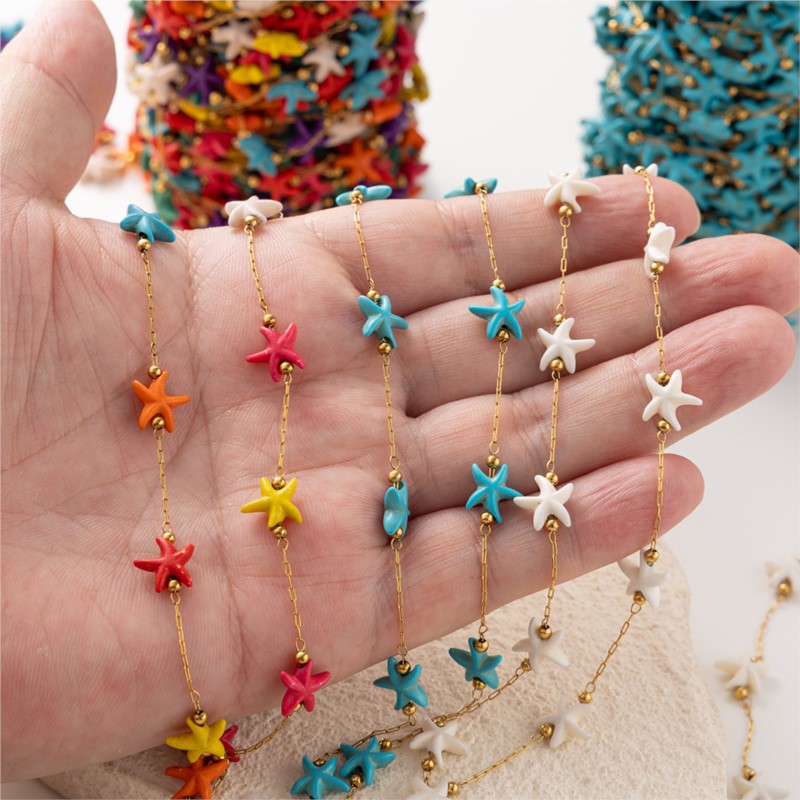 1Meter Stainless Steel Starfis - Pearl Trim Chain 评论和价格