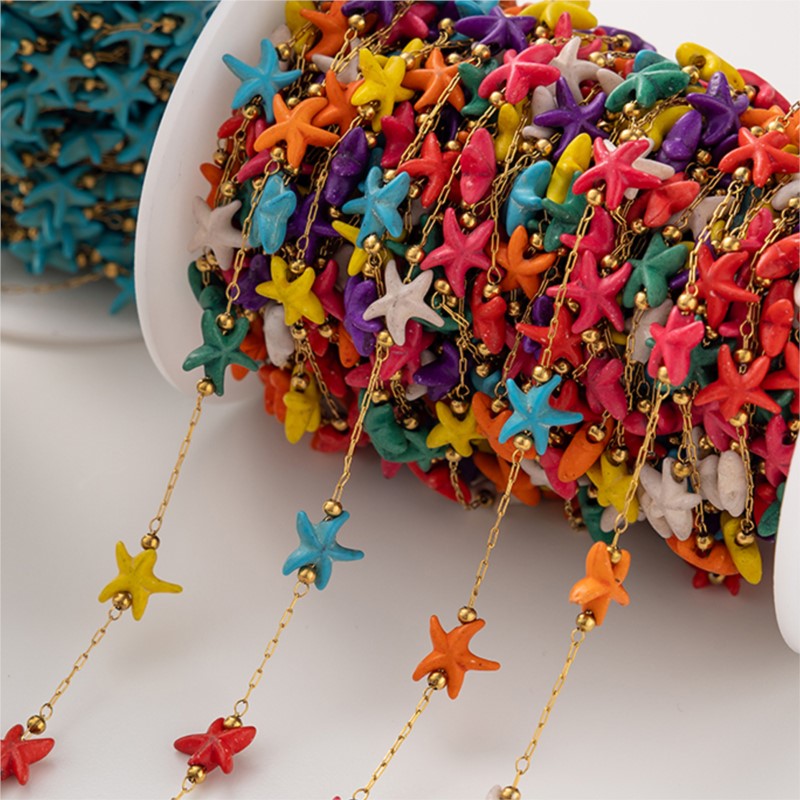 1Meter Stainless Steel Starfis - Pearl Trim Chain 评论和价格