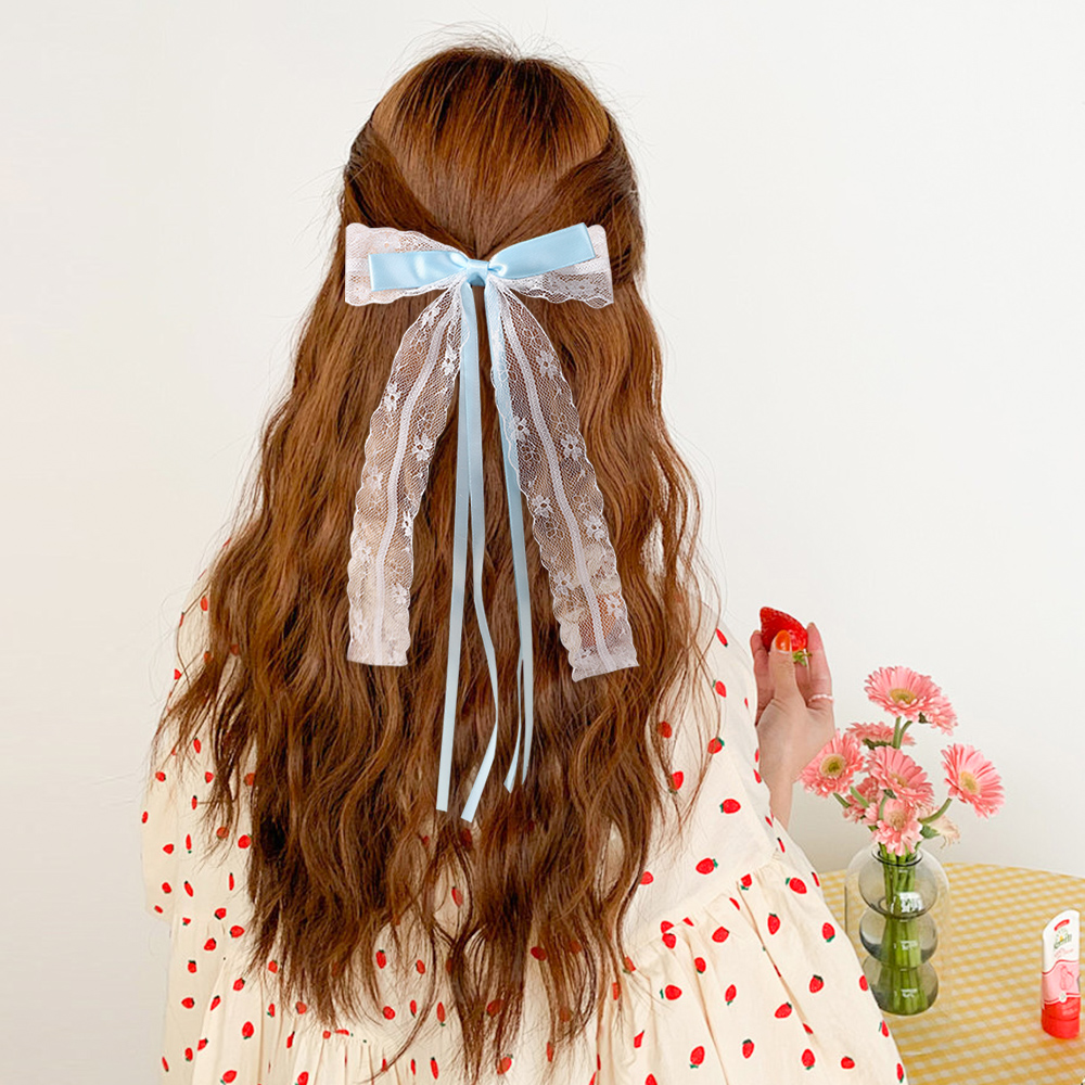 Korean Style Pink Blue Lace Bo - Tassel Fringe Trim 评论和价格