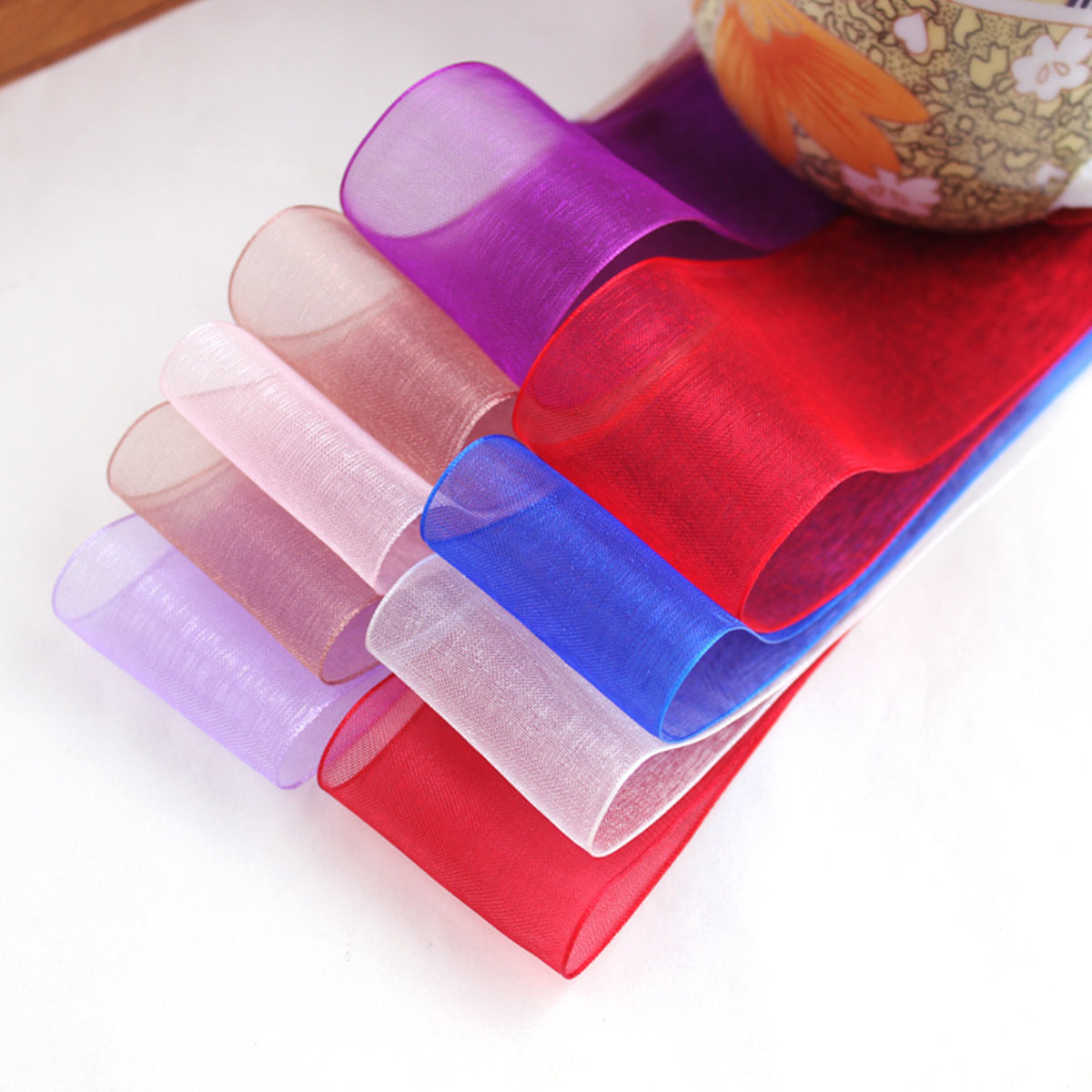 50 Yards 10/20/25mm Width Spoo - Organza Ribbon Spool 评论和价格