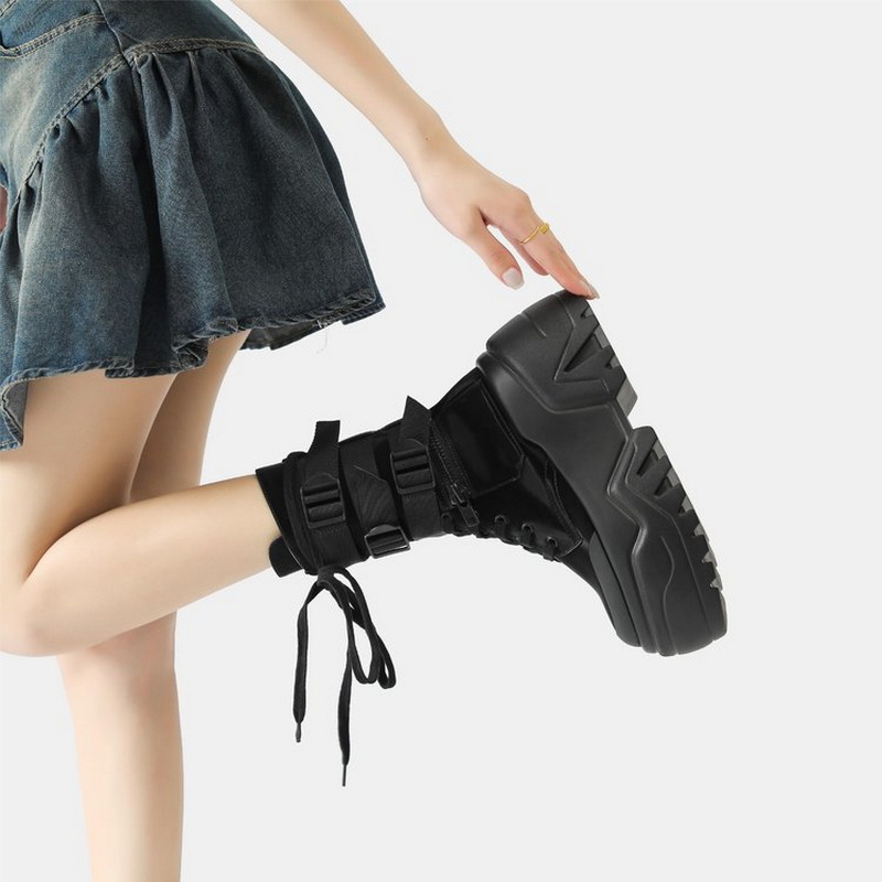 Hot Fashion Women Chunky Platf - Guipure Lace Panel 评论和价格