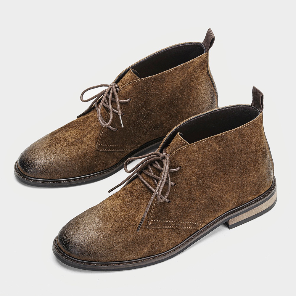 Leather Boots Retro Comfortabl - Guipure Lace Panel 评论和价格