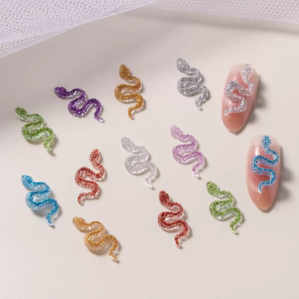 Tiny Shimmer Cartoon Snake Res - Embellishment Glue Craft 评论和价格