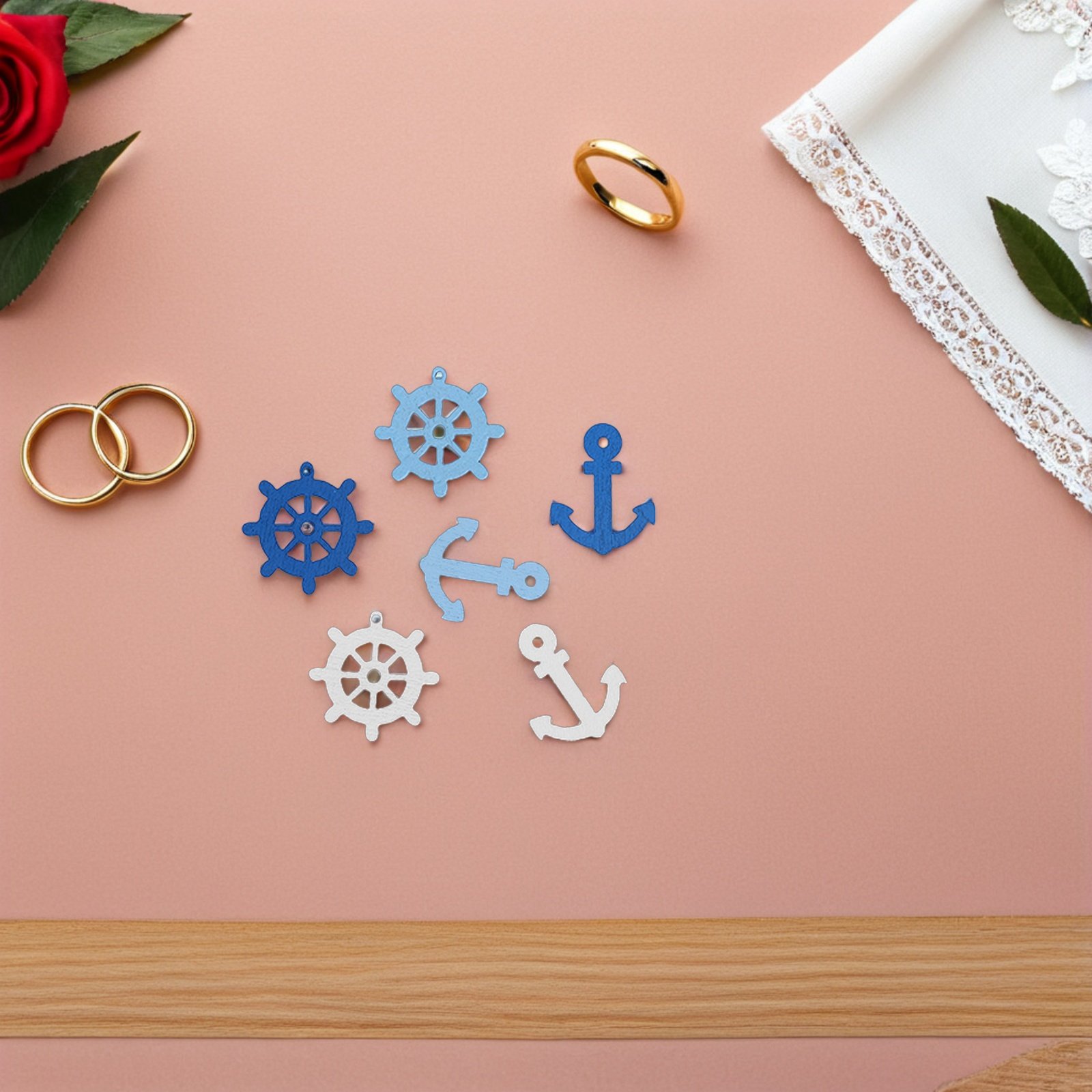 100 Pcs Wooden Anchor Mini Pen - Embellishments For Scrapbooking 评论和价格