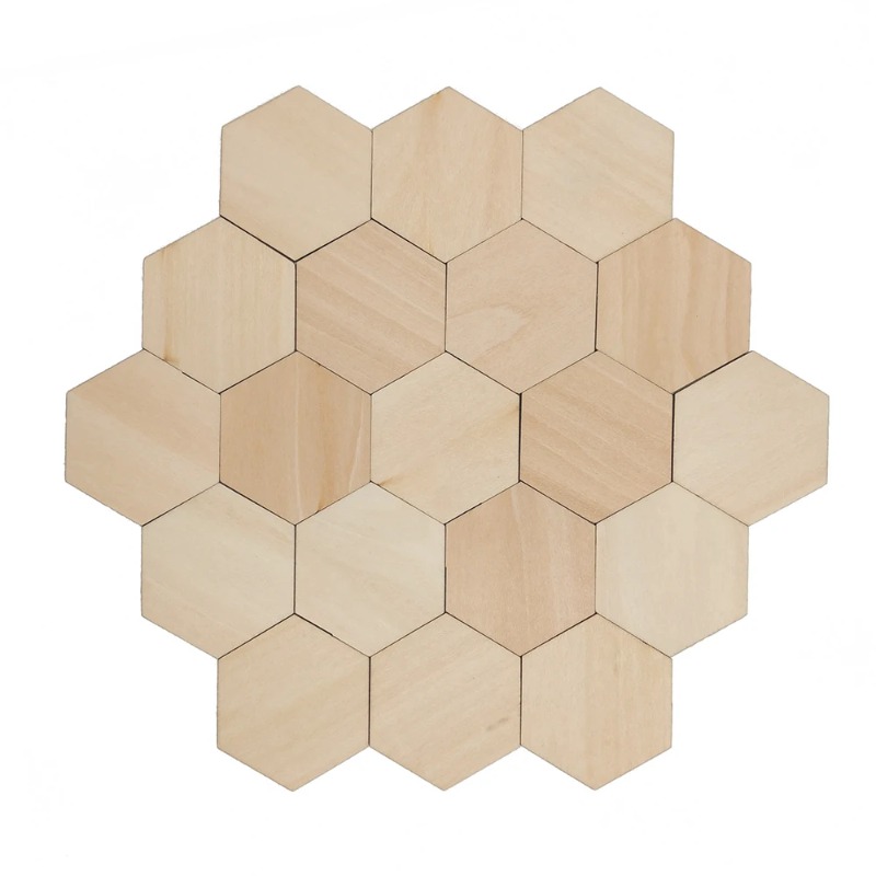 10-120mm Wooden Hexagon Blank  - Craft Embellishment 评论和价格