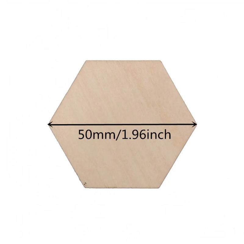 10-120mm Wooden Hexagon Blank  - Craft Embellishment 评论和价格