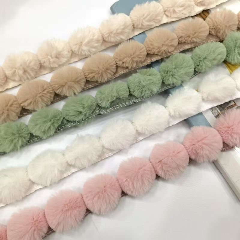 3cm Faux Rabbit Fur Pom Ball L - Fringe Ribbon Sewing 评论和价格