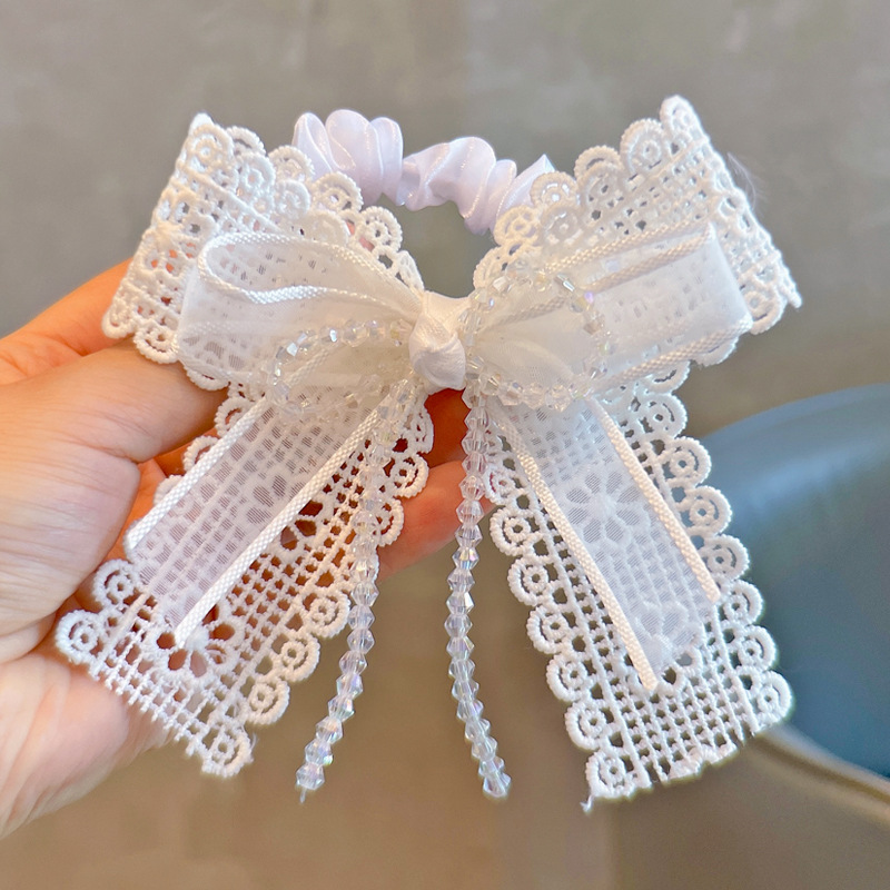 Elastic Hair Ties White Lace B - Tassel Fringe Trim 评论和价格