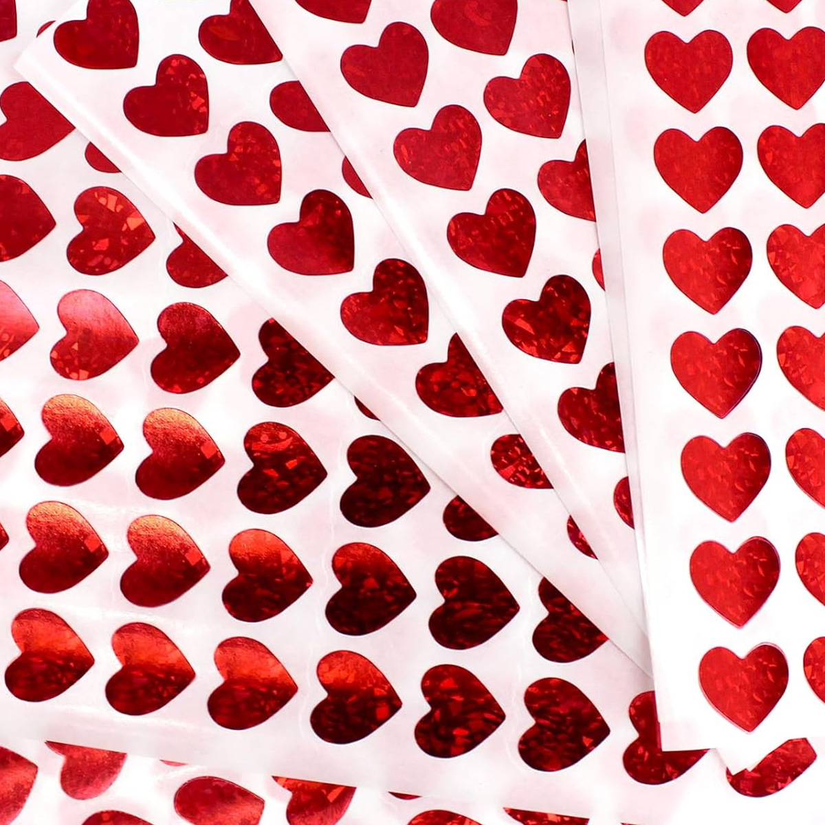 600 Pcs Red Heart Stickers, Sm - Glitter Vinyl Roll 评论和价格