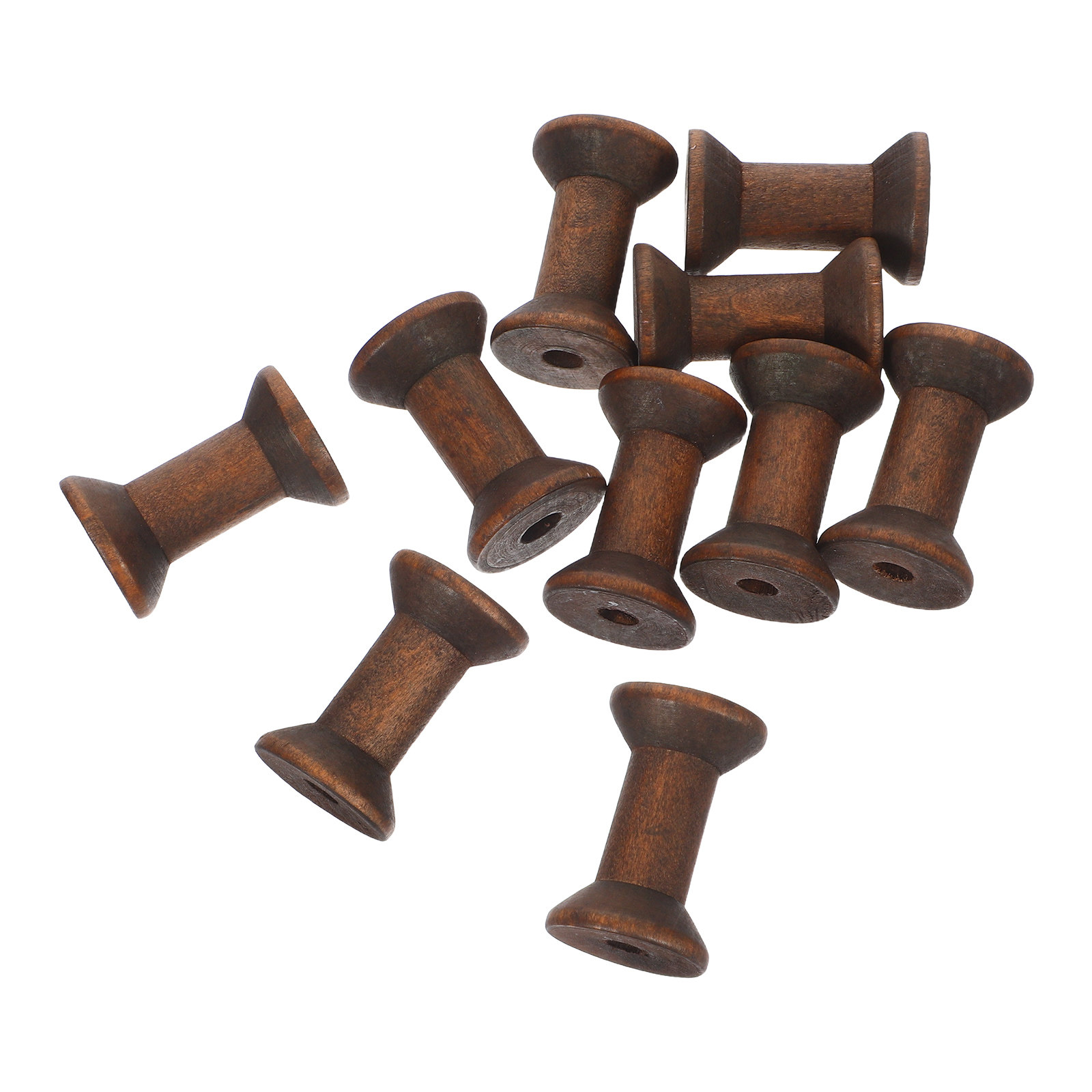 10Pcs Natural Wood Spools Vint - Organza Ribbon Spool 评论和价格